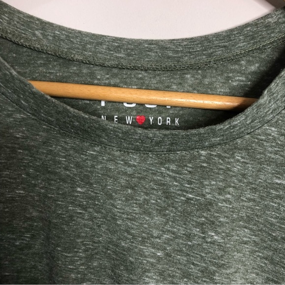 Poof Light Green T-shirt Dress Large Heathered Capped Short Sleeves Tie - Picture 6 of 6